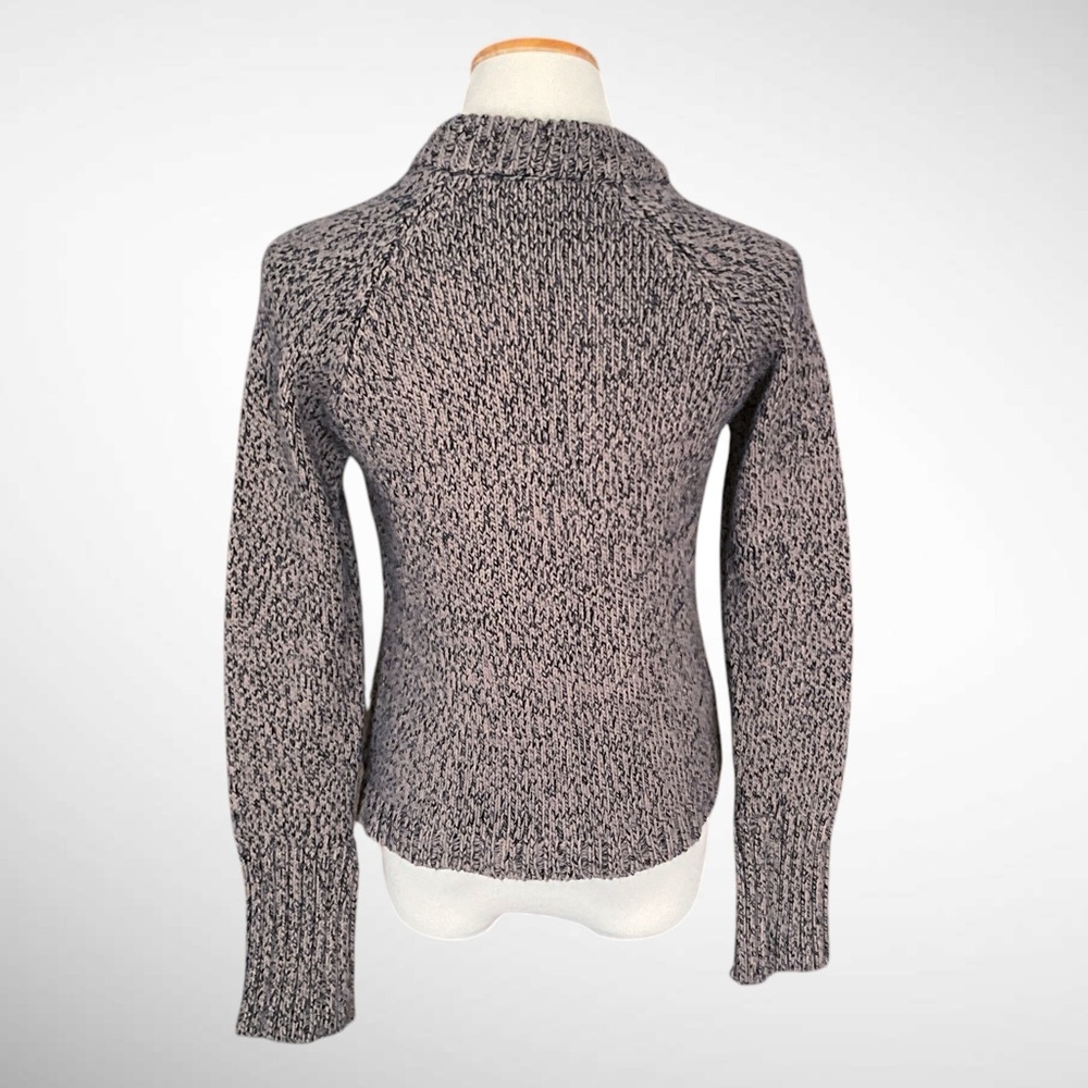 Zara Mockneck Pullover Sweater Asymmentrical Front Buttons - Picture 5 of 11